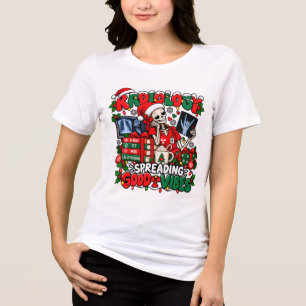 Festive Radiology Skeleton Spreading Good Vibes  Tri-Blend Shirt