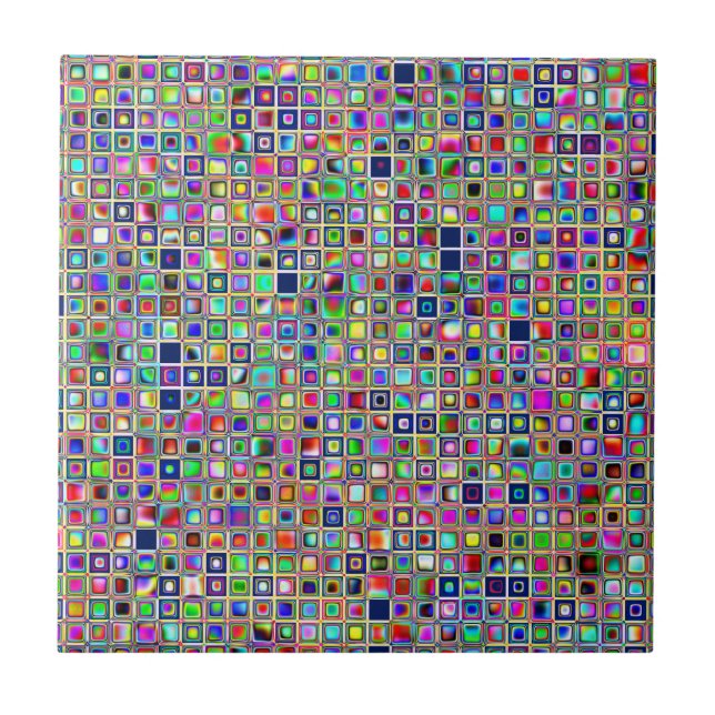 Festive Rainbow Textured Mosaic Tiles Pattern (Front)