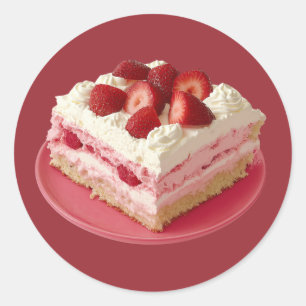 Festive Raspberry Dessert Classic Round Sticker