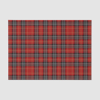 Festive Red and Black Plaid Pattern Christmas  Tissue Paper