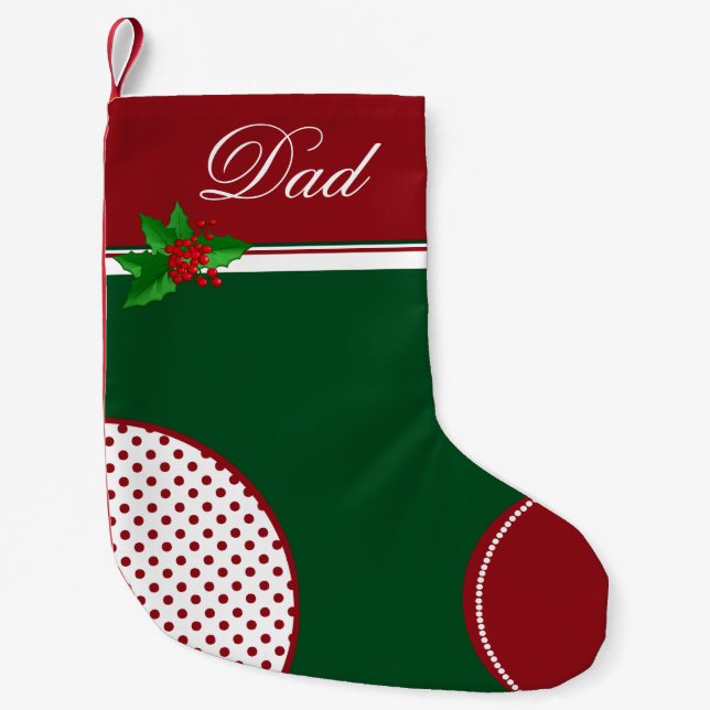 Festive Red and Green Custom Christmas Stocking (Front)