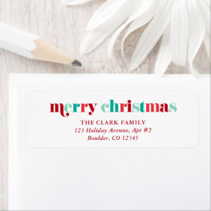 Festive Red and Green Lettering "Merry Christmas"