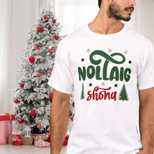Festive Red and Green Nollaig Shona T-Shirt