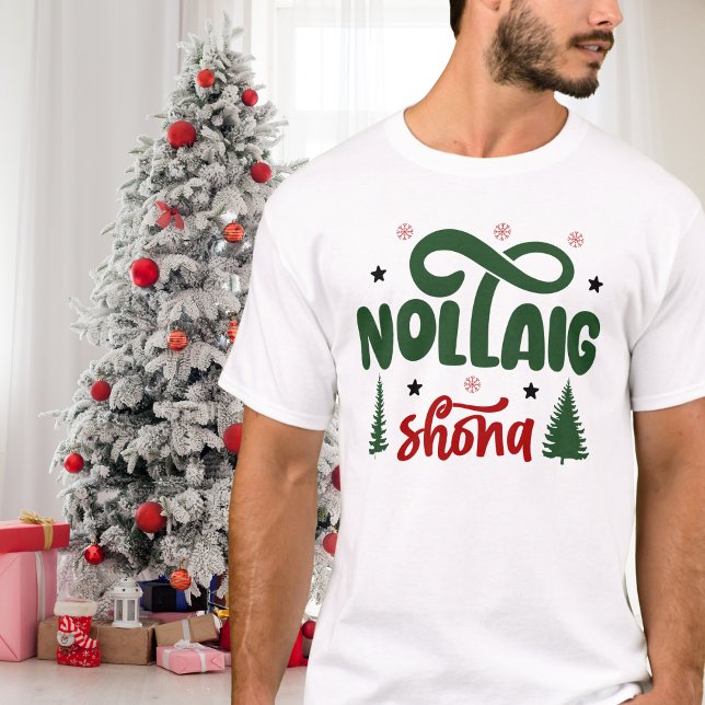 Festive Red and Green Nollaig Shona T-Shirt (Creator Uploaded)