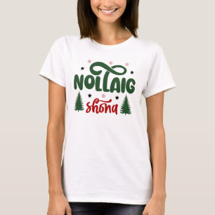 Festive Red and Green Nollaig Shona T-Shirt
