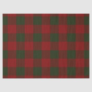 Festive red and green plaid Christmas wrapping Tissue Paper