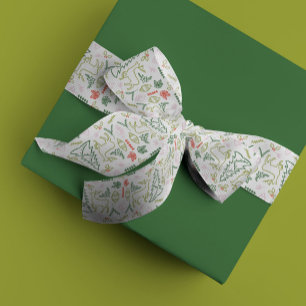 Festive Red and Green Scandinavian Christmas Grosgrain Ribbon