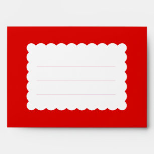 Festive Red and Pink Scallop Detail Holiday Envelope