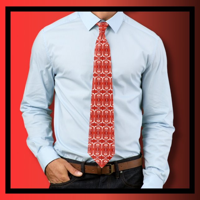 Festive Red and White Christmas Necktie (Creator Uploaded)