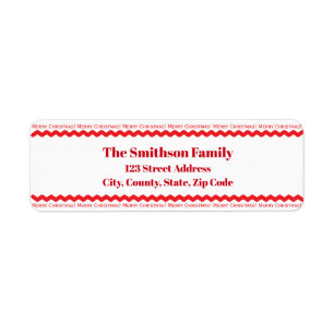 Festive Red and White Merry Christmas Address