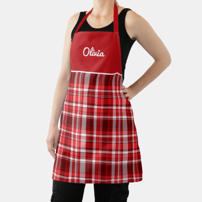 Festive Red and White Plaid Apron (Insitu)