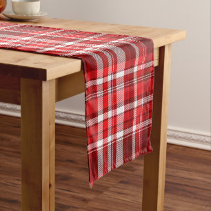 Festive Red and White Plaid Medium Table Runner
