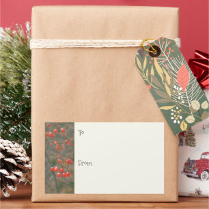 Festive Red Berries Christmas Gift Labels