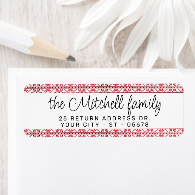 Festive Red Black Classic Nordic Fair Isle Motif (Insitu)