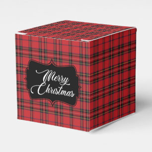 Festive Red & Black Plaid Christmas Favour Box
