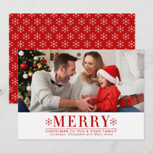 Festive Red Bold Typography Photo Christmas Card