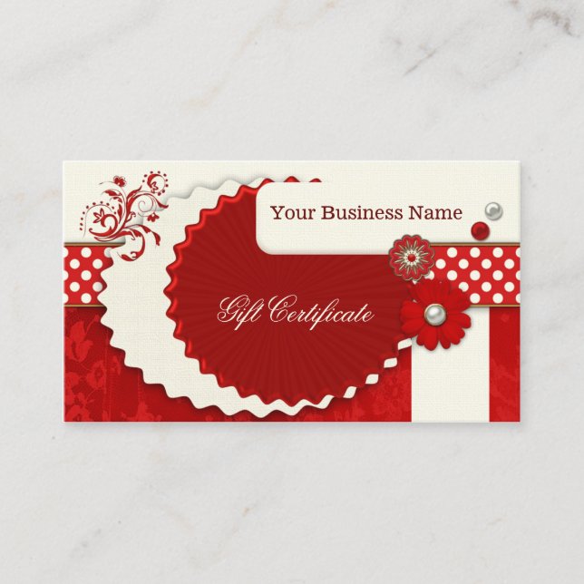 Festive Red Christmas Gift Certificate Template (Front)