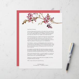 Festive Red Christmas Letter Template  Custom Letterhead