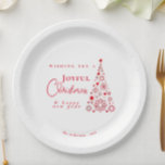 Festive Red Christmas Tree Paper Plate<br><div class="desc">Elevate your festive celebrations with these Festive Christmas Red Tree design – the perfect touch of elegance for the holiday season. Make the joy of giving even more memorable as you customise this delightful wine box for a truly special Christmas celebration. Toast to the season with a touch of personalisation...</div>