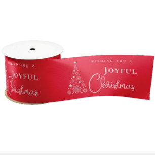 Festive Red Christmas Tree Satin Ribbon