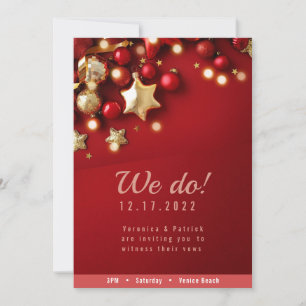 Festive Red Christmas Wedding Invitation
