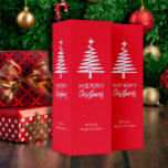 Festive Red Christmas white tree Wine Box<br><div class="desc">Merry Christmas Wine Gift Box Ideal for the festive season,  You can make it your own and personalise it with your family signature or names</div>