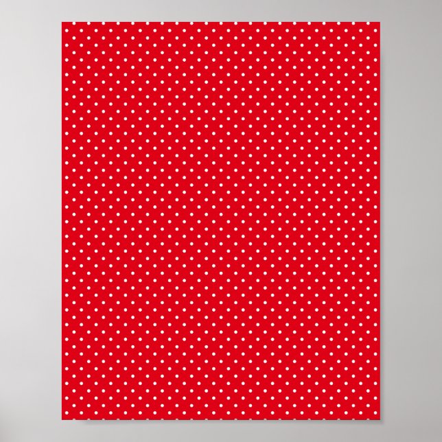 Festive Red Color Pattern Poster (Front)