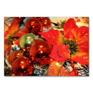 Festive Red Decorations Table Card