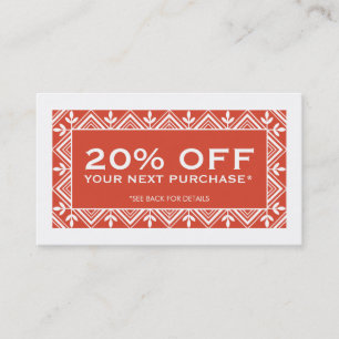 Festive Red Discount Coupon Card