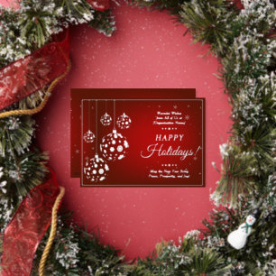 Festive Red Donors Volunteers Staff Appreciation Foil Holiday Card