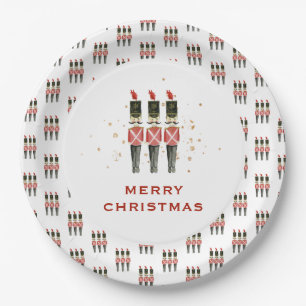 Festive Red & Gold Nutcracker Christmas Paper Plate