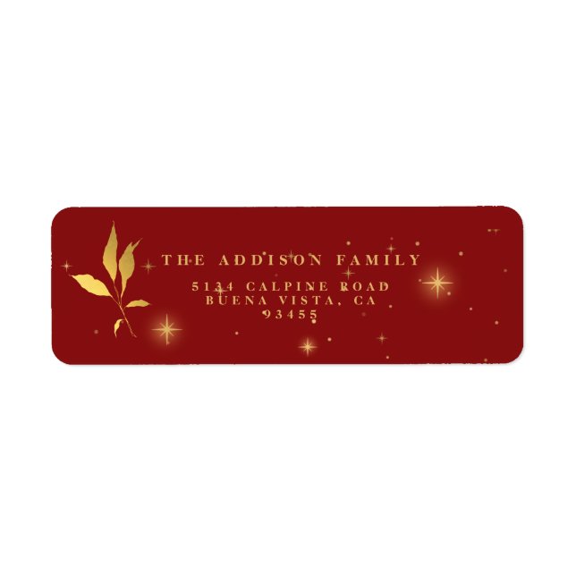 Festive Red & Gold Starry Joyful Christmas (Front)