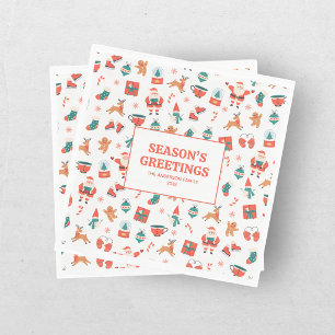Festive Red Green Christmas Napkin