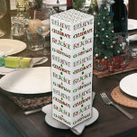 Festive Red Green Christmas Typography  Wine Box<br><div class="desc">"Festive Red Green Typography Christmas Wine Gift Box" - a blend of classic and retro red and green colours with fun typography and patterns. This versatile design is perfectly suited for Christmas cards,  gift wraps,  gifts and Holiday home decor. For customisation support or enquiries,  please contact remidevandesigns@gmail.com. RemideVan©</div>
