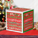 Festive Red Green Christmas Wine Box<br><div class="desc">"Festive Red Green Christmas", a vibrant and festive pattern that embodies the spirit of the Holidays. Featuring bold red, white and green lettering and a polaroid frame, this joyful and vintage inspired design is perfect for a wide range of products from wrapping paper and gift bags to mugs and throw...</div>