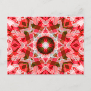 Festive Red Green Geometric Cosy Christmas Star Postcard