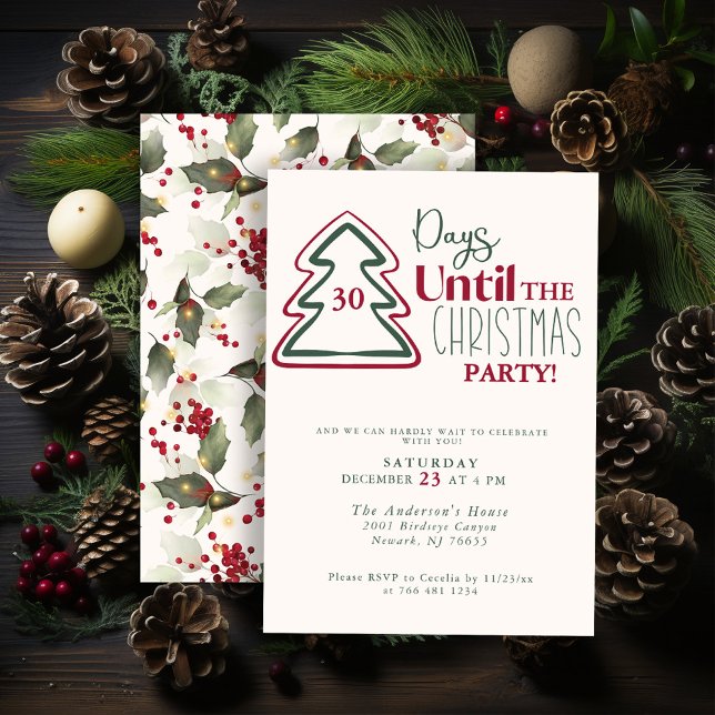 Festive Red Green Gold Christmas Party Invitation (Creator Uploaded)