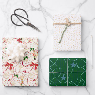 Festive Red Green Illustrated Nutcracker Christmas Wrapping Paper Sheet