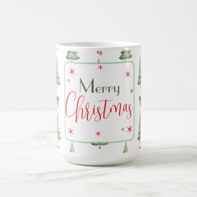 Festive Red Green Merry Christmas Mug (Center)