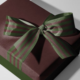 Festive Red Green Striped Grosgrain Ribbon