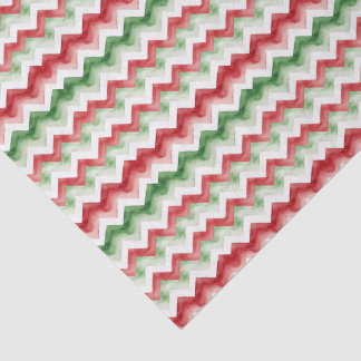 Festive Red & Green Zig Zag Holiday Pattern Tissue Paper