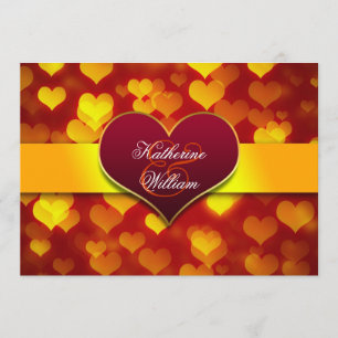 festive red heart engagement party invitations