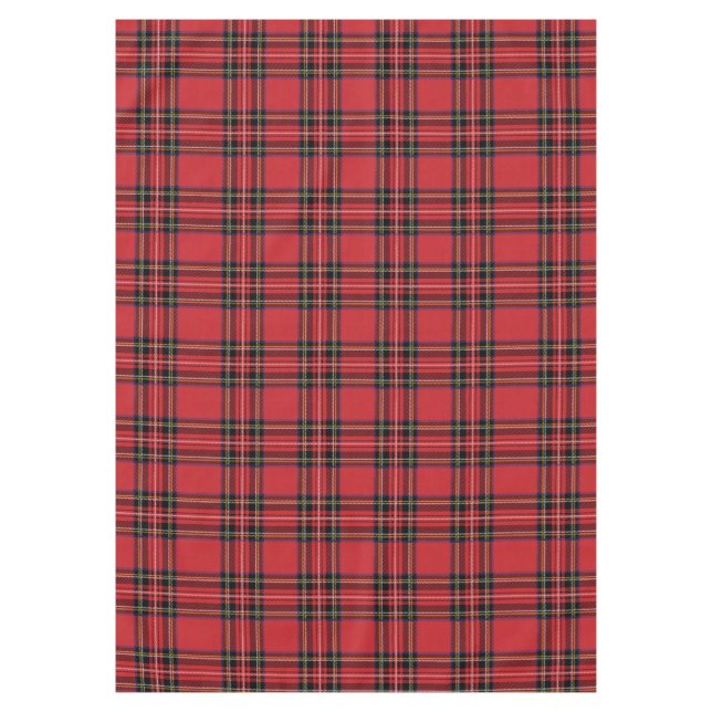 Festive Red Holiday Plaid Tablecloth (Front)