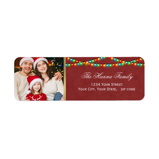 Festive Red Holiday String Lights Custom Photo (Front)