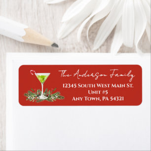 Festive Red Martini and Mistletoe Holiday Mailing
