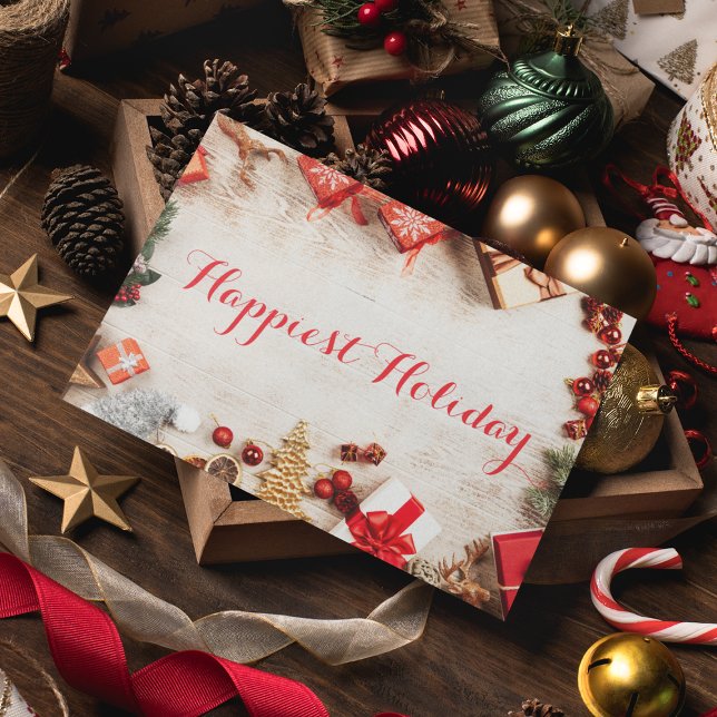 Festive Red Merry Christmas Typography Business Thank You Card (Creator Uploaded)