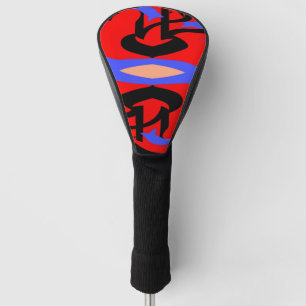 Festive Red Native Indian and Japanese Art Blend Golf Head Cover