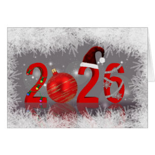 Festive Red New Year 2026 Merry Christmas