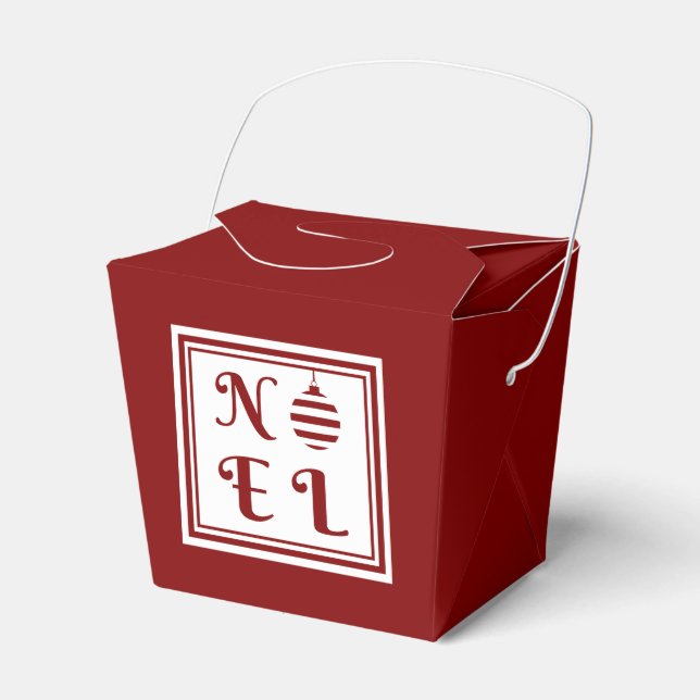 Festive Red Noel Merry Christmas Favour Box (Front Side)