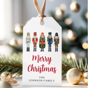 Festive Red Nutcracker Christmas  Gift Tags